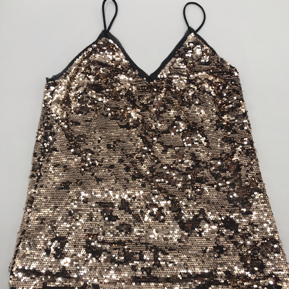 H&M Sequin Top Rose Gold